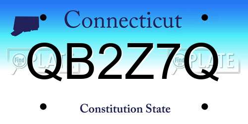 QB2Z7Q Connecticut License Plate