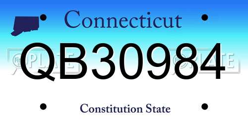 QB30984 Connecticut License Plate