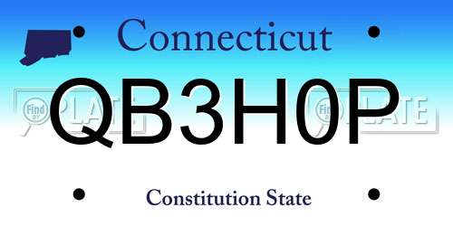 QB3H0P Connecticut License Plate