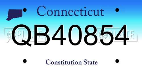 QB40854 Connecticut License Plate