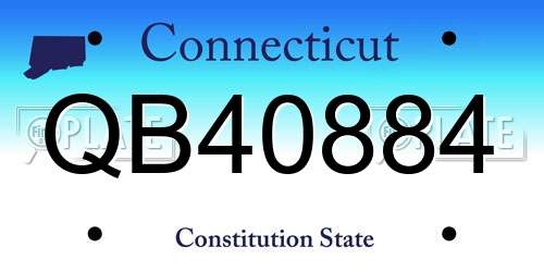 QB40884 Connecticut License Plate