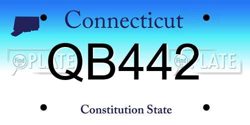 QB442 Connecticut License Plate