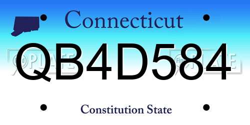 QB4D584 Connecticut License Plate