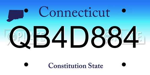 QB4D884 Connecticut License Plate