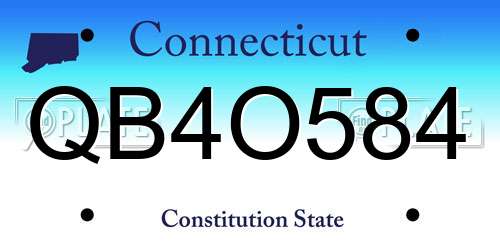 QB4O584 Connecticut License Plate