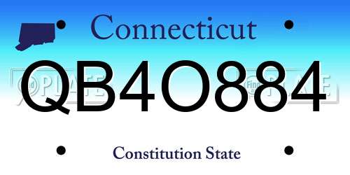 QB4O884 Connecticut License Plate