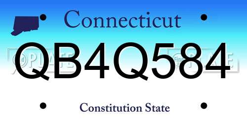 QB4Q584 Connecticut License Plate