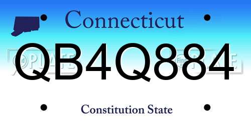 QB4Q884 Connecticut License Plate