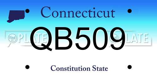 QB509 Connecticut License Plate