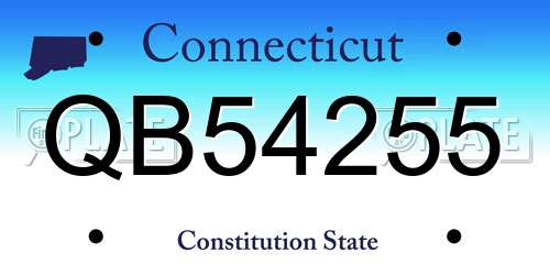 QB54255 Connecticut License Plate