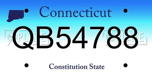 QB54788 Connecticut License Plate