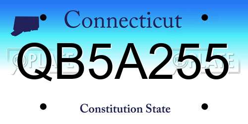 QB5A255 Connecticut License Plate
