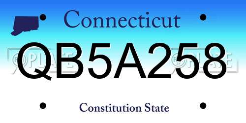 QB5A258 Connecticut License Plate