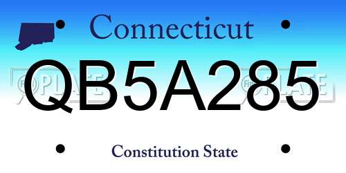 QB5A285 Connecticut License Plate