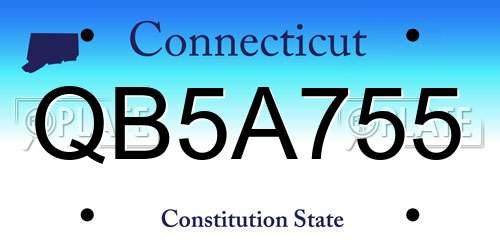 QB5A755 Connecticut License Plate