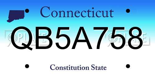 QB5A758 Connecticut License Plate