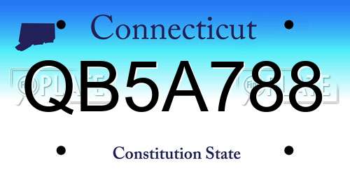 QB5A788 Connecticut License Plate