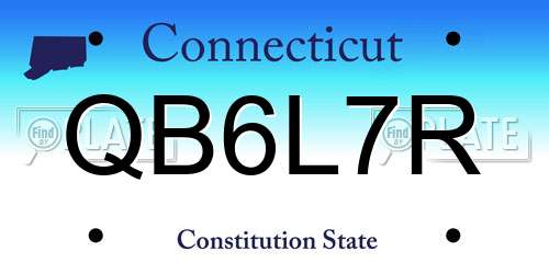 QB6L7R Connecticut License Plate