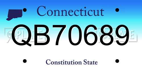 QB70689 Connecticut License Plate