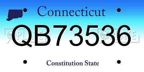 QB73536 Connecticut License Plate
