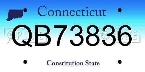 QB73836 Connecticut License Plate