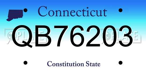 QB76203 Connecticut License Plate