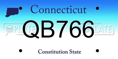 QB766 Connecticut License Plate