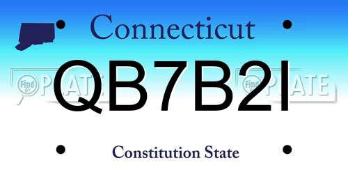 QB7B2I Connecticut License Plate