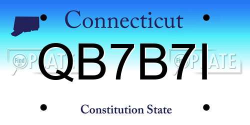QB7B7I Connecticut License Plate