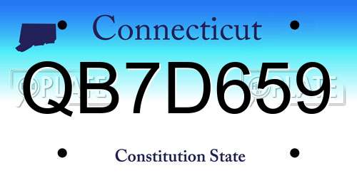 QB7D659 Connecticut License Plate