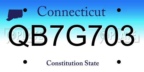 QB7G703 Connecticut License Plate