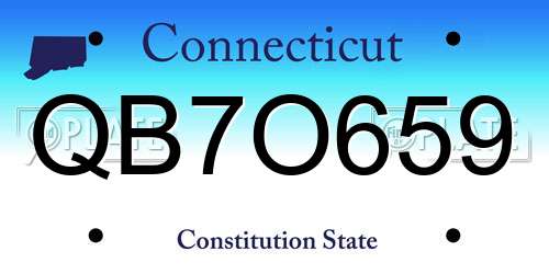 QB7O659 Connecticut License Plate