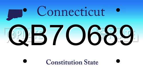 QB7O689 Connecticut License Plate