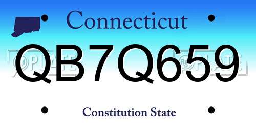QB7Q659 Connecticut License Plate