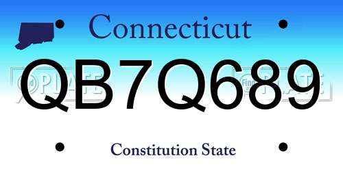 QB7Q689 Connecticut License Plate