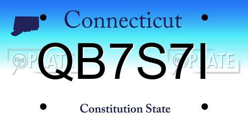 QB7S7I Connecticut License Plate