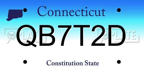 QB7T2D Connecticut License Plate