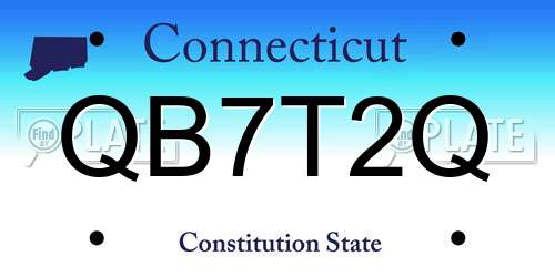 QB7T2Q Connecticut License Plate