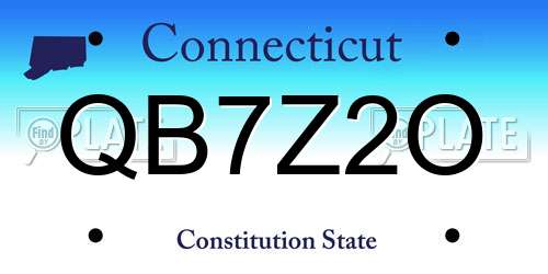 QB7Z2O Connecticut License Plate