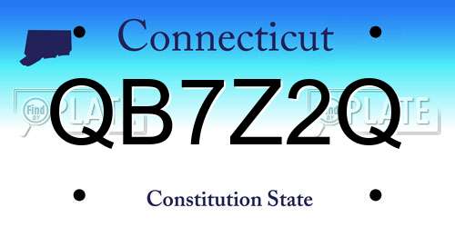 QB7Z2Q Connecticut License Plate
