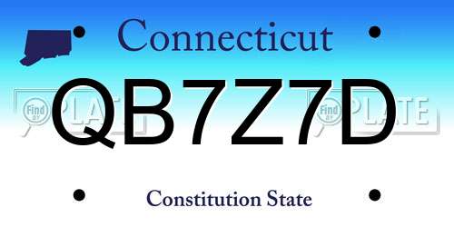 QB7Z7D Connecticut License Plate