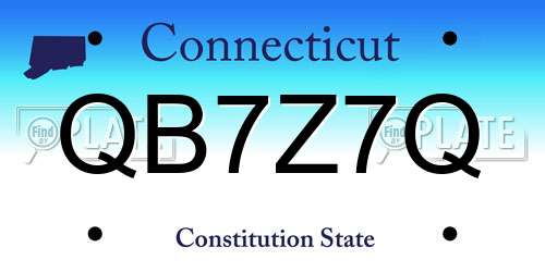 QB7Z7Q Connecticut License Plate