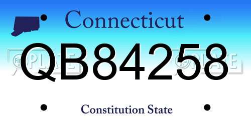 QB84258 Connecticut License Plate