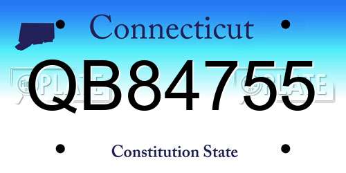 QB84755 Connecticut License Plate
