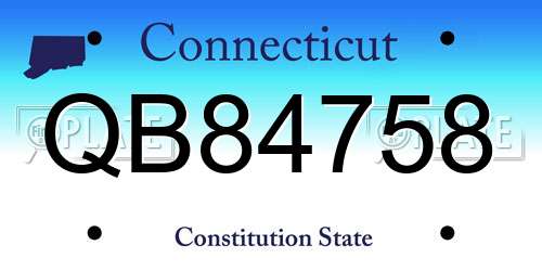 QB84758 Connecticut License Plate