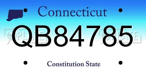 QB84785 Connecticut License Plate