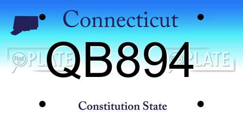 QB894 Connecticut License Plate