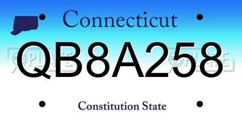 QB8A258 Connecticut License Plate