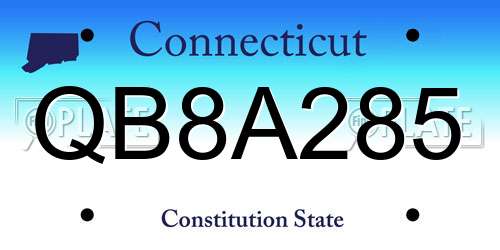 QB8A285 Connecticut License Plate