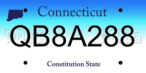 QB8A288 Connecticut License Plate